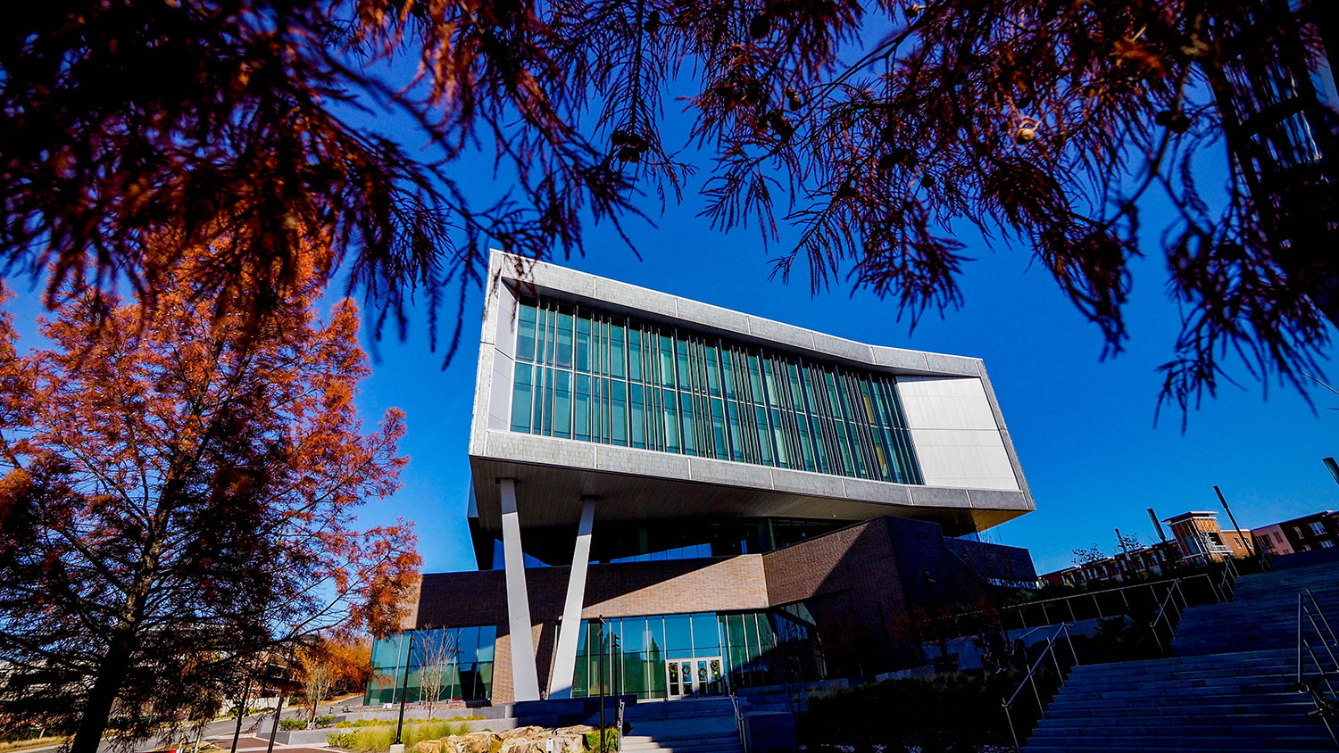 An exterior view of Fitts-Woolard Hall.